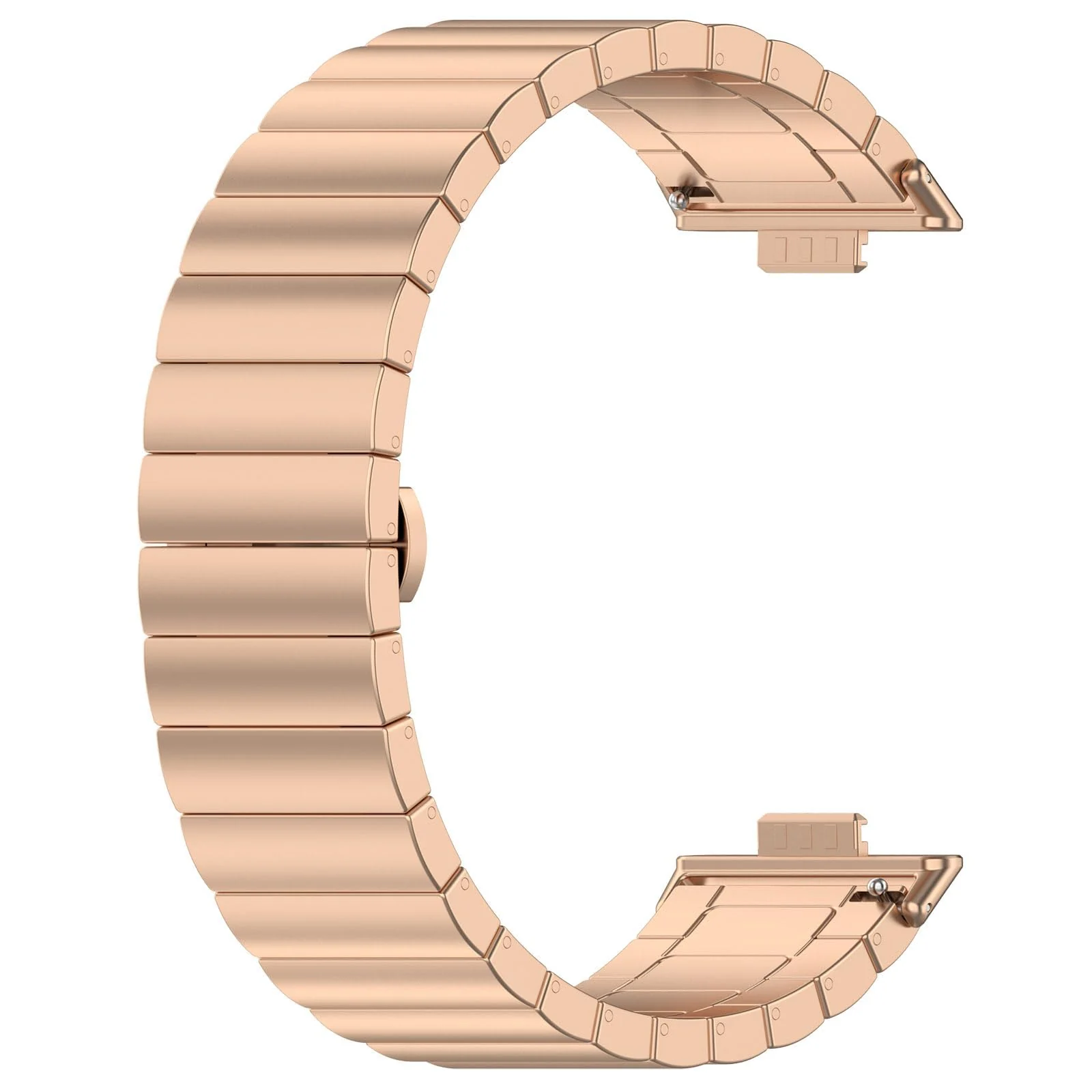 DL3 Mobilak Metal Straps Compatible with Huawei Watch Fit 3/Fit 4/Fit 4 Pro Strap, Stainless Steel Replacement Band with Folding Clasp, Adjustable Replacement Bracelet Wristband - A-rose Gold