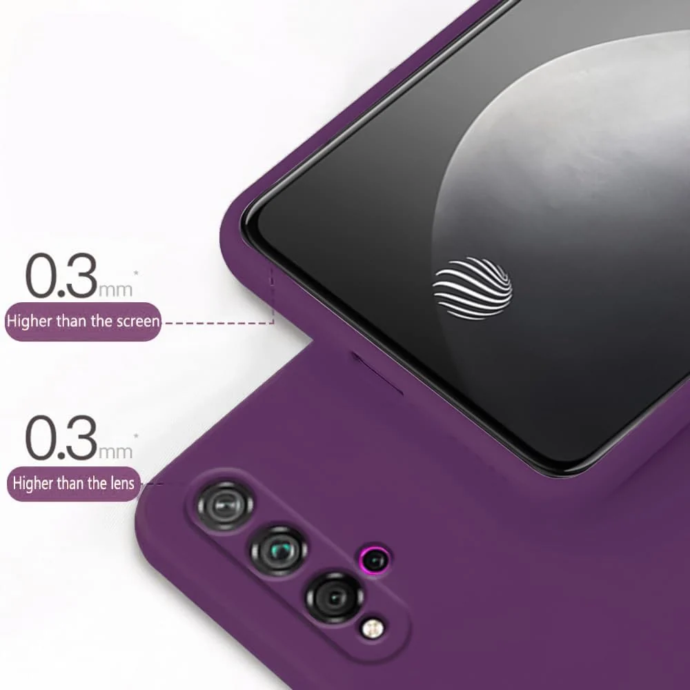 DL3 Mobilak Liquid Silicone Protective Case for Huawei nova 5T with Microfiber Lining and Shockproof Design - Violet