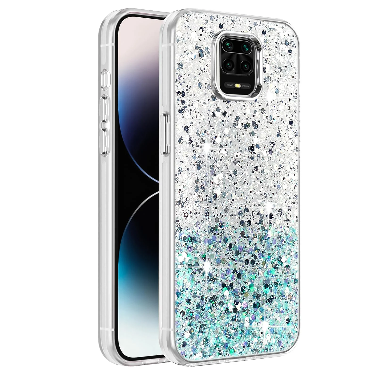 Xiaomi Mi Redmi Note 9S / Redmi Note9 Pro / Redmi Note 9 Pro Max — DL3 Mobilak Glitter Protective Case for Xiaomi Redmi Note 9S / Redmi Note 9 Pro / Redmi Note 9 Pro Max, Supports wireless charging, Camera protection, Shock-absorbing protection