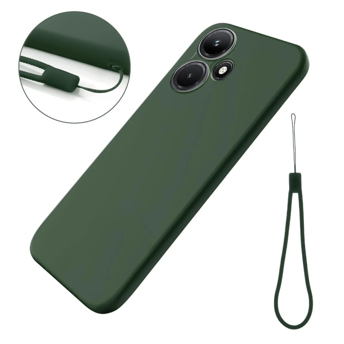 DL3 Mobilak Liquid Silicone Protective Case with Soft Microfiber Lining with Full Camera Protection for Infinix Hot 30i - Green