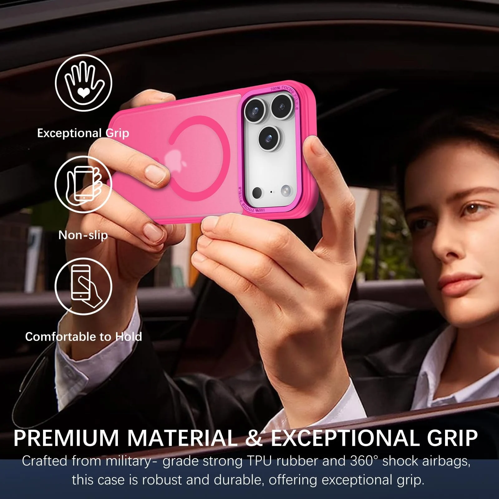 DL3 MOBILAK Protective Phone Case for Apple iPhone 18 Pro and 17 Pro - Hot Pink