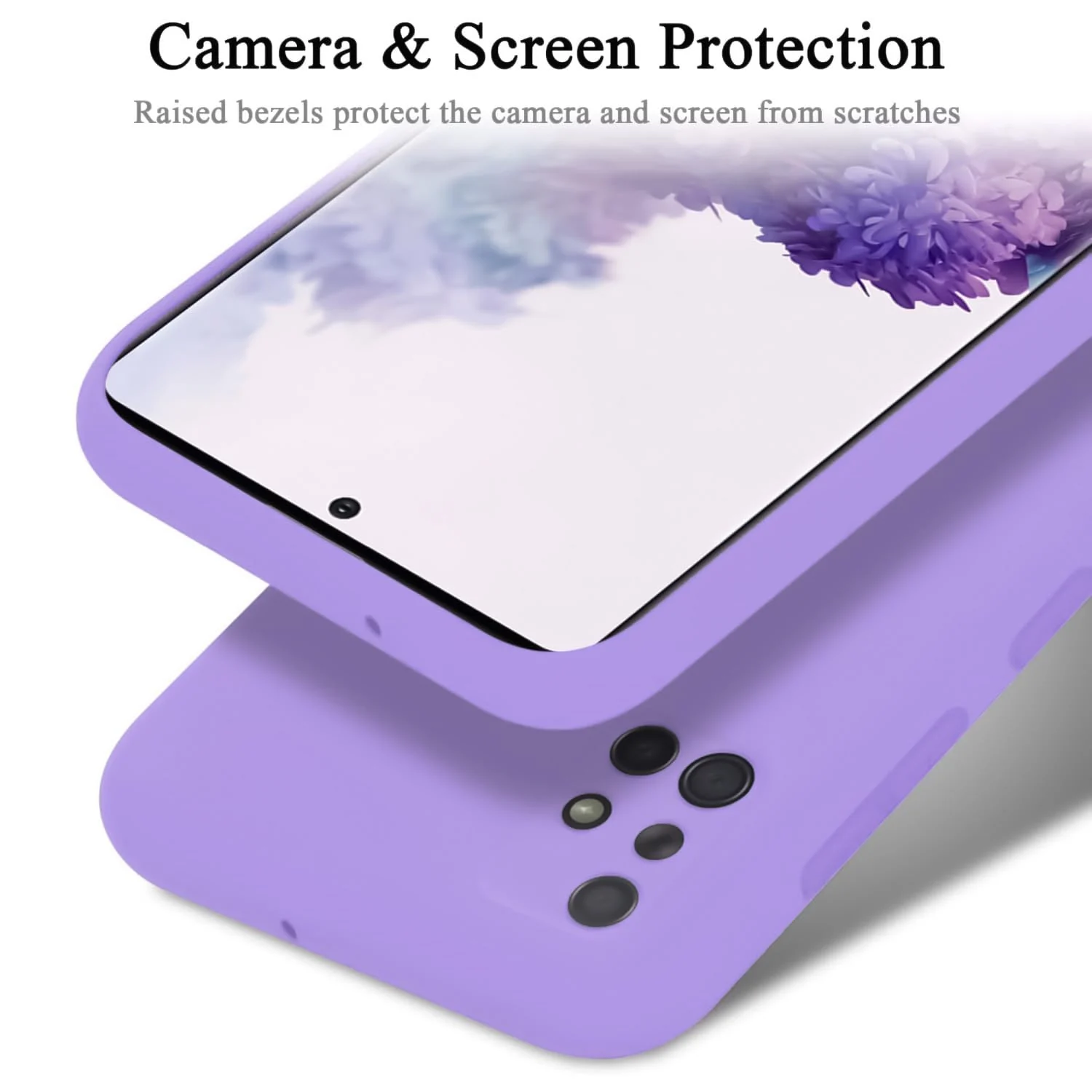 DL3 Mobilak Silicone Protective Case for Samsung Galaxy A71, Shock-absorbing protection, Scratch-resistant surface, Soft microfiber lining - Light Purple