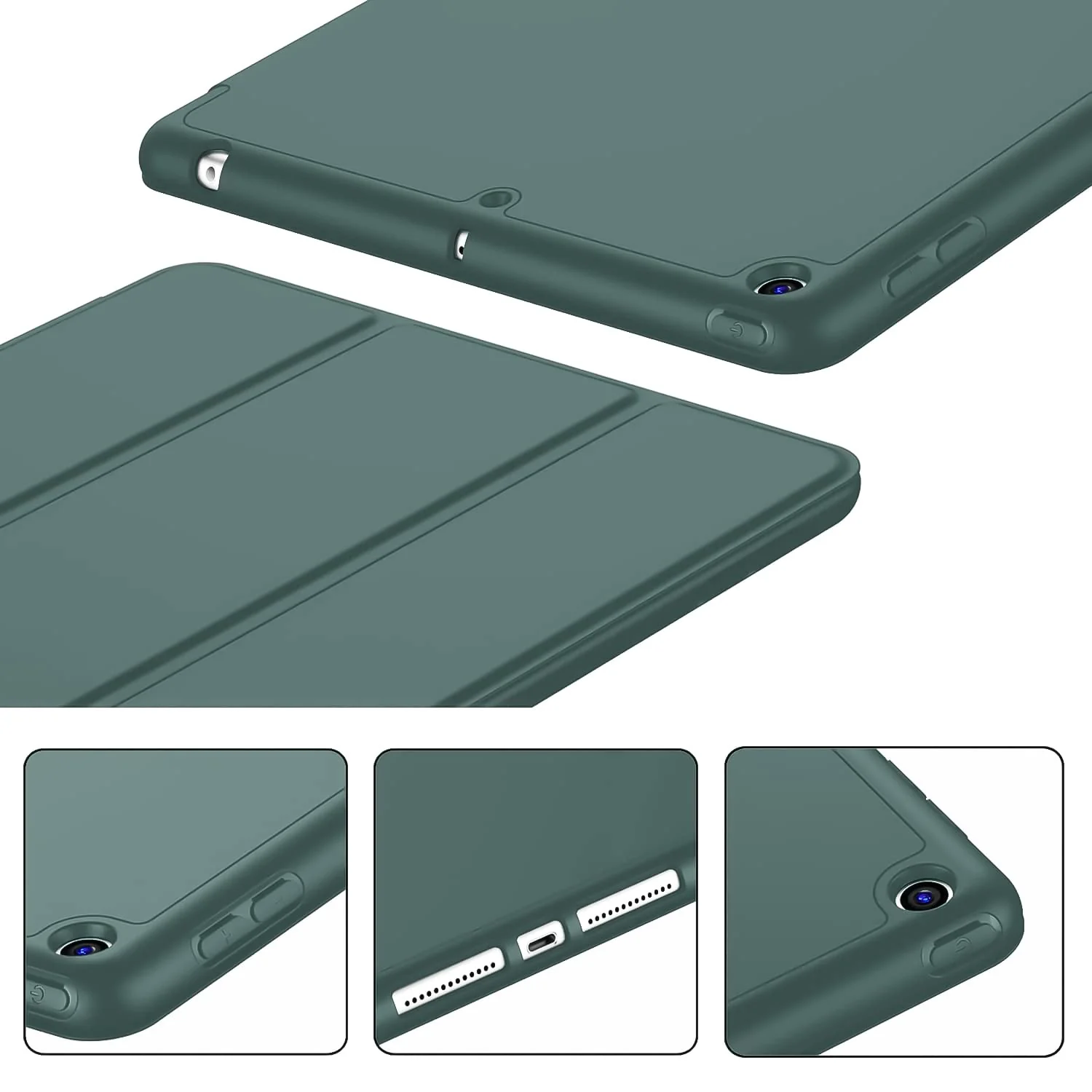DL3 Mobilak Case For iPad 9.7-inch, (2018/2017), iPad Pro 9.7 Inch 2016, iPad Air 2nd/1st Smart Cover with Pencil Holder and Soft Silicone Back and Full Body Protection, Auto Wake/Sleep Cover - Green