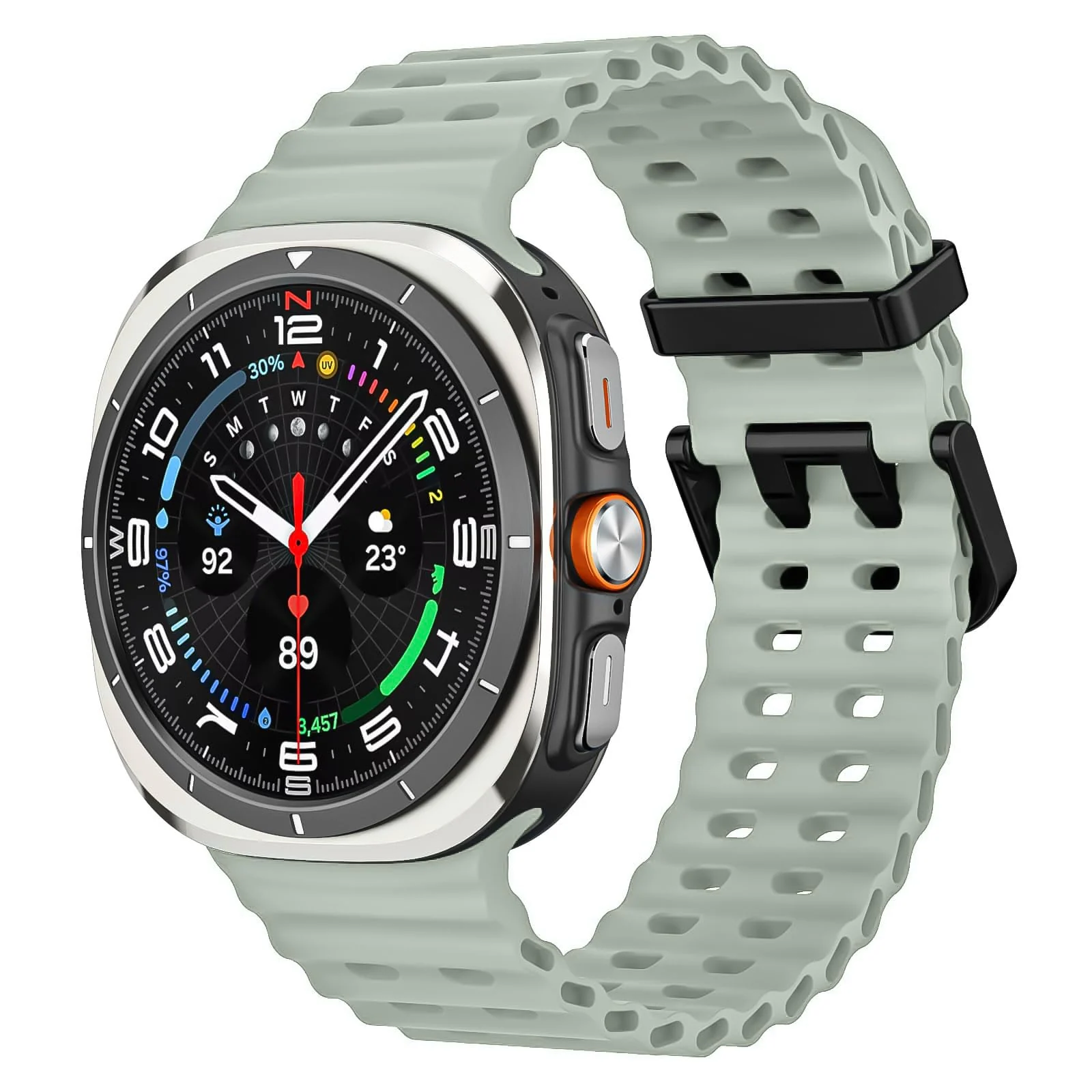DL3 Mobilak Sport Band Compatible with Samsung Galaxy Watch Ultra Band 47mm Women Men, Breathable Soft Silicone Waterproof Watch Strap Accessories for Samsung Watch 7 Ultra Bands - Mint Green