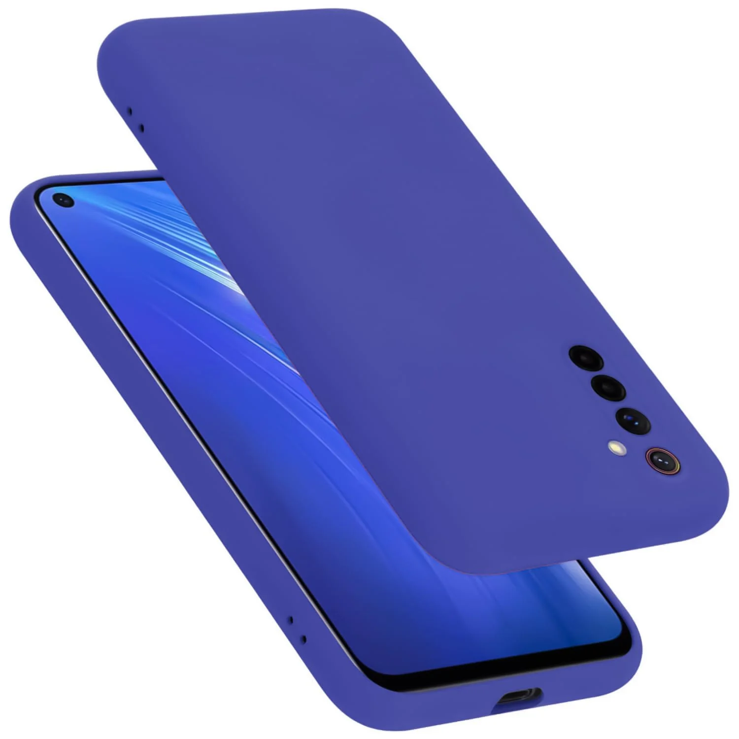 DL3 Mobilak Silicone Protective Case for realme 6, Shock-absorbing protection, Scratch-resistant surface, Soft microfiber lining - Light Blue