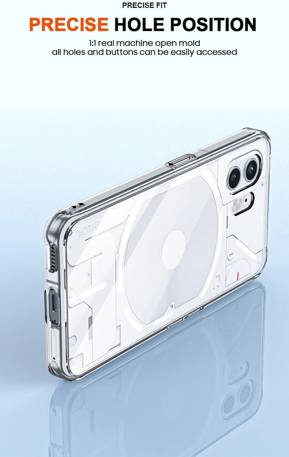 DL3 Mobilak Case Compatible with Nothing Phone 2, Case Crystal Soft TPU Gel Case Flexible Silicone Anti-Scratch Camera Protection TPU Cover - Clear