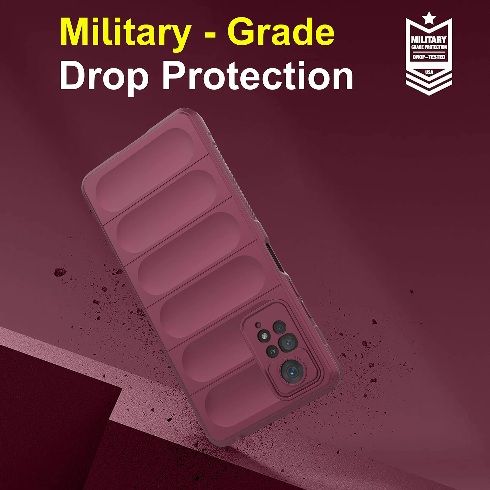 DL3 Mobilak Flexible Silicone and TPU Protective Case with Camera Protection for Xiaomi Redmi Note 12 Pro 4G / Redmi Note 11 Pro 4G&5G - Wine Red