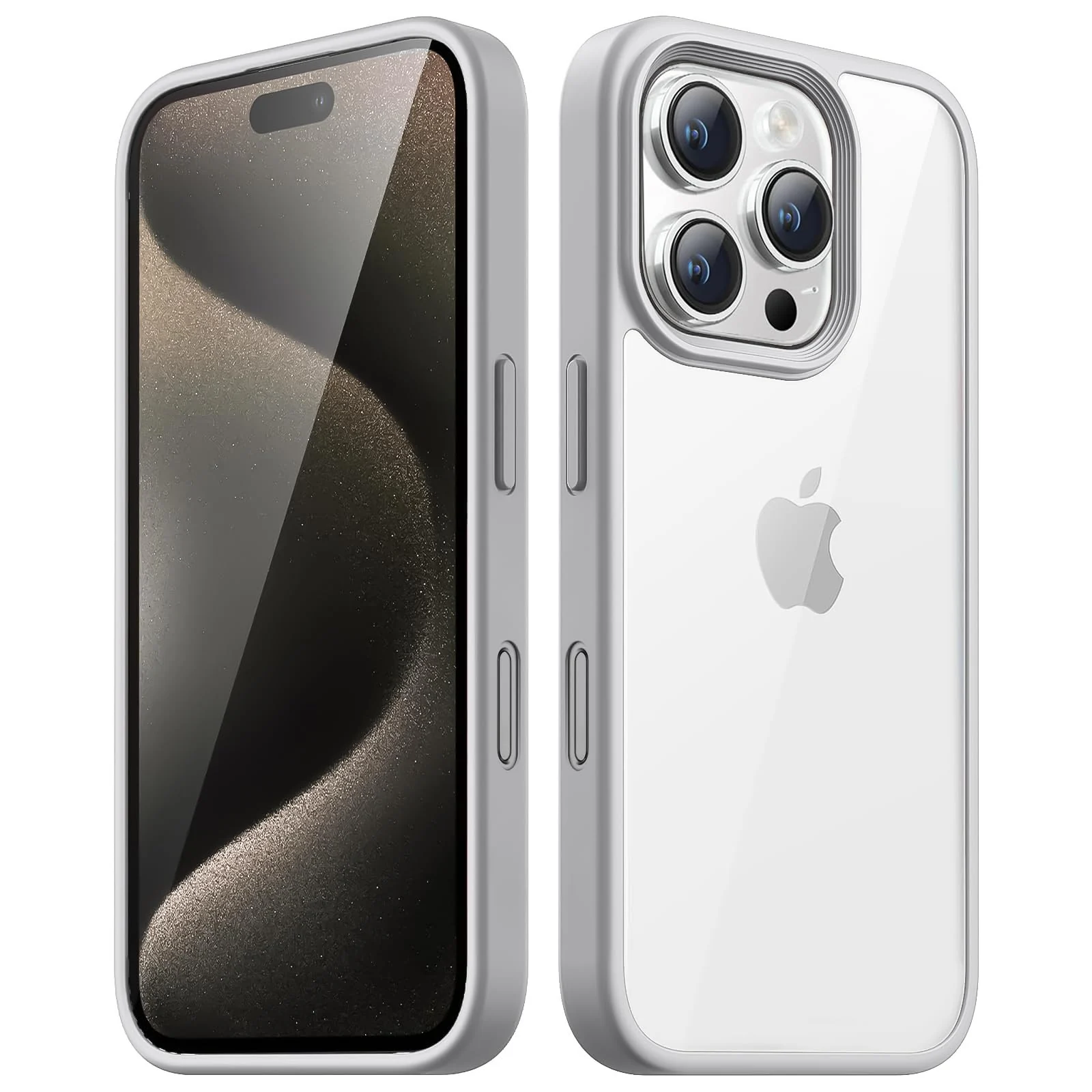 DL3 Mobilak Clear PC and TPU Protective Case for iPhone 16 Pro Max with Military-Grade Protection and Anti-Yellowing Design - Titanium
