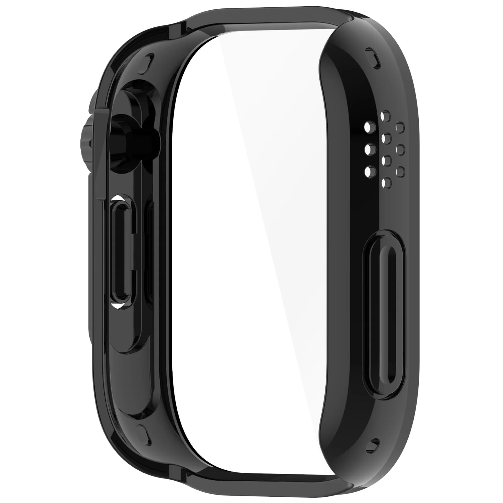 DL3 Mobilak for Xiaomi Redmi Watch 5 Lite Case Screen Protector, [Looks Like iWatch Ultra Case] Built-in Tempered Glass Screen Unique Design Case Cover for Redmi Watch 5 Lite - Black