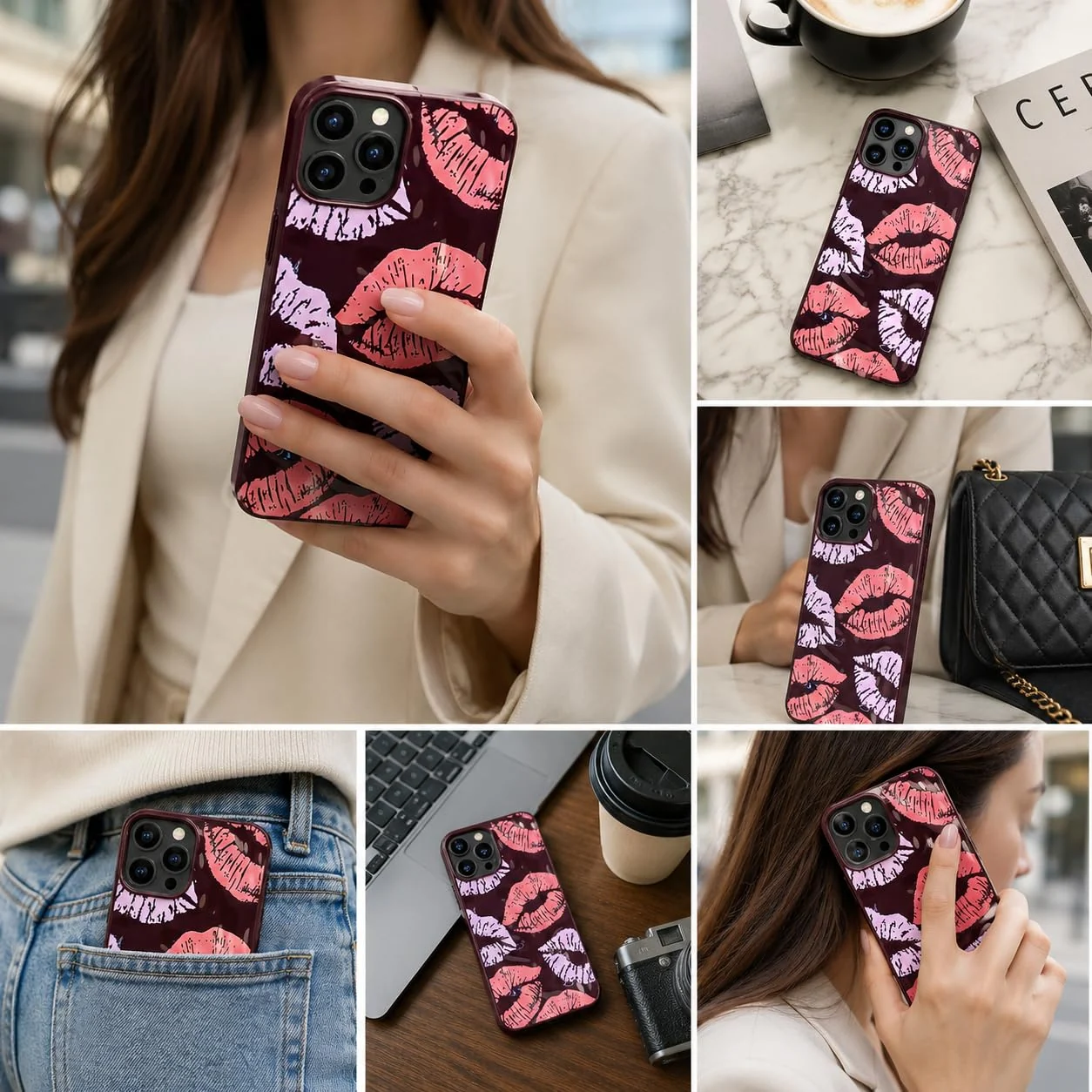 DL3 Mobilak Soft Silicone Protective Case for iPhone 15 Pro Max with Camera Protection and Shockproof Design - Style 3