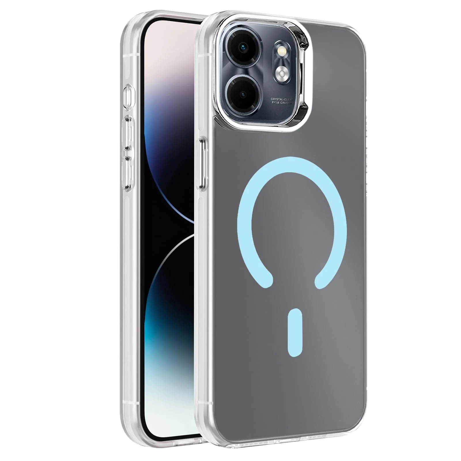 DL3 Mobilak Case for Infinix Smart 9 / Infinix Hot 50i Crystal Clear [Not Compatible with MagSafe] Soft TPU Gel Case Flexible Silicone Anti-Scratch Transparent TPU Cover - Baby Blue