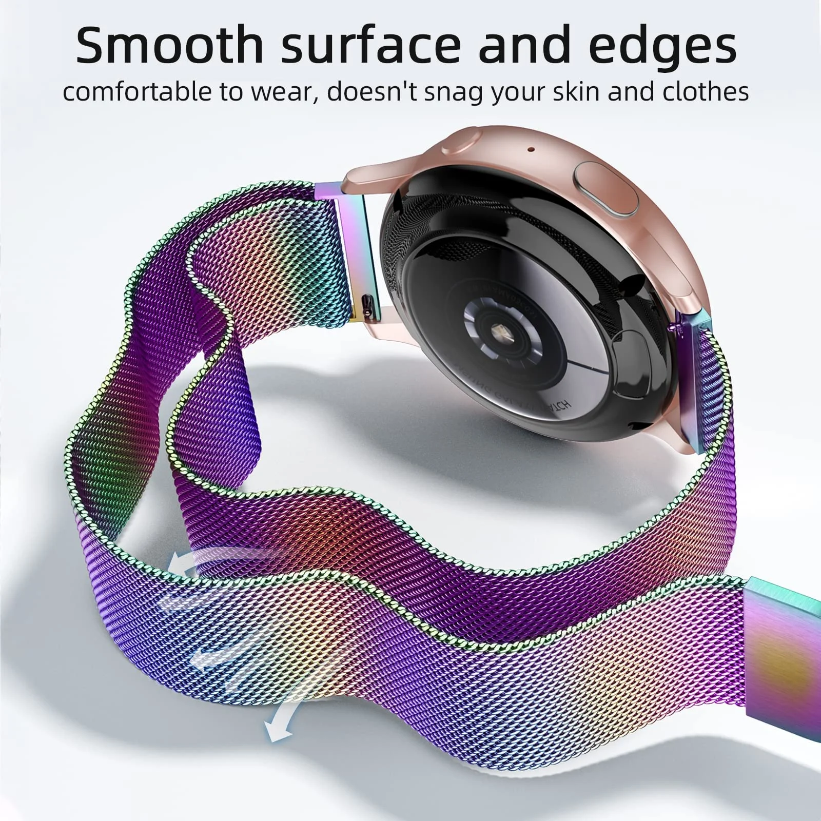 DL3 Mobilak Band stainless steel Magnetic 22MM Strap For Samsung Galaxy Watch 3 45mm/Watch 46mm/Gear S3/Huawei watch GT4 GT3 46MM/Watch 3&4/3&4 Pro/GT2E/GT2 Pro/GT GT2 46MM/Amazfit GTR 2/2e/3/4/3 Pro - Colorful