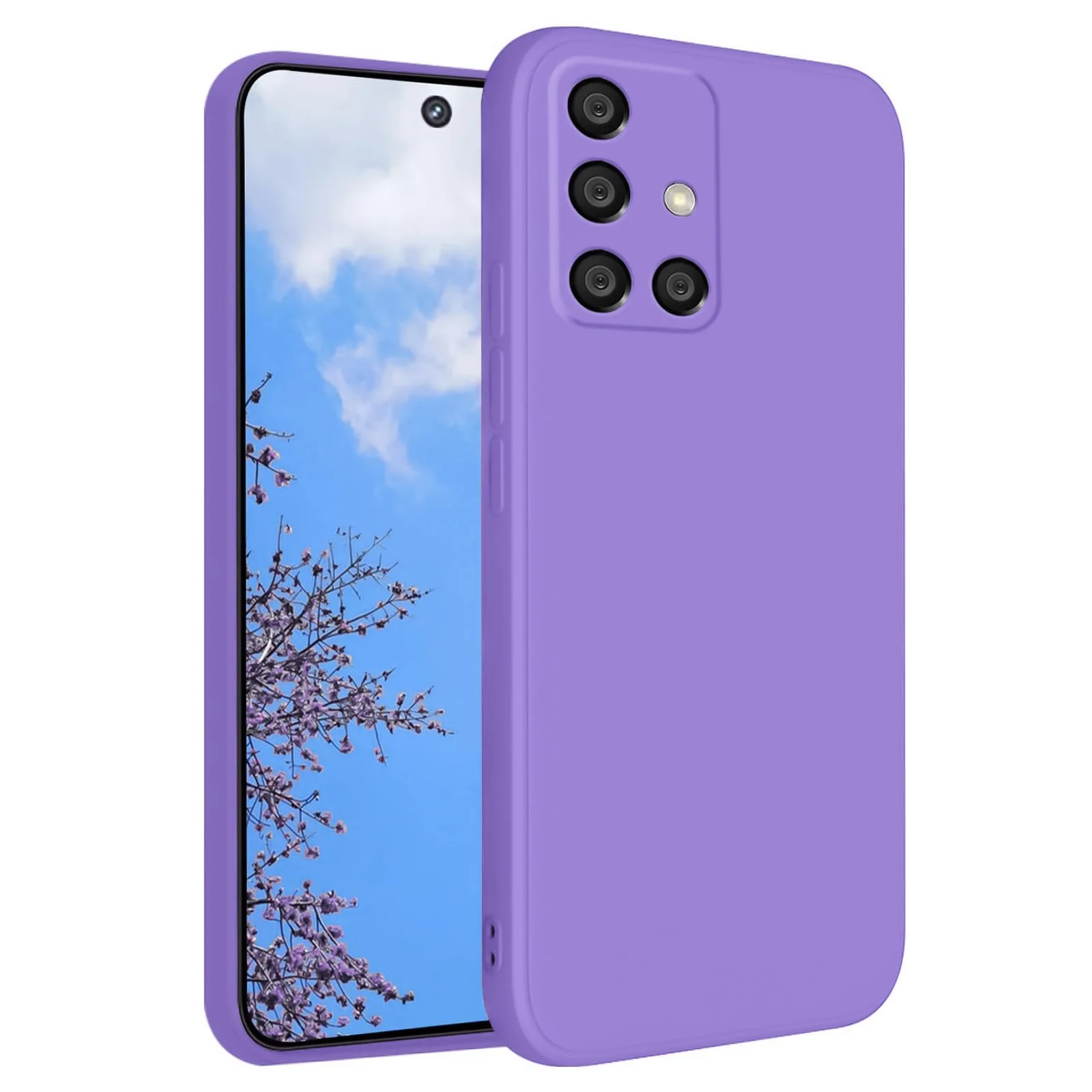 DL3 Mobilak Soft Silicone Protective Case for Samsung Galaxy A51 with Microfiber Lining and Shockproof Design - Light Purple