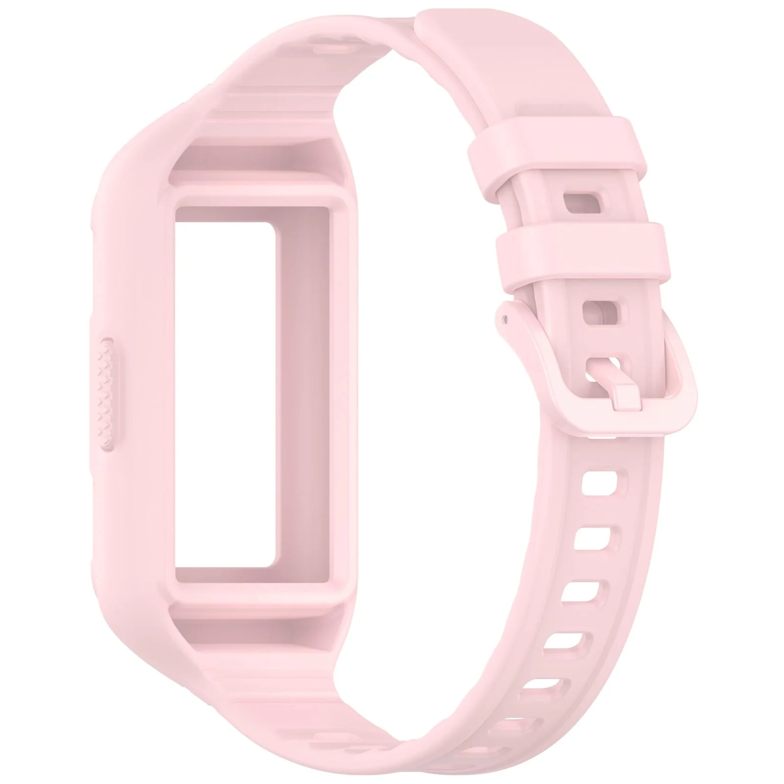 MOBIGON Rugged Silicone Strap with Bumper Case for Huawei Band 11 Pro, Pink