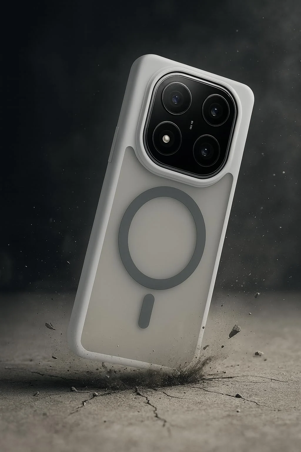 DL3 Mobilak Dl3 Mobailk Xiaomi Redmi 14C/Redmi A4/Poco C75 Case - Slim Frosted Cover with Decorative Ring (Not Compatible With MagSafe), Shockproof, Anti-Scratch, Full Protection - Grey - Gray
