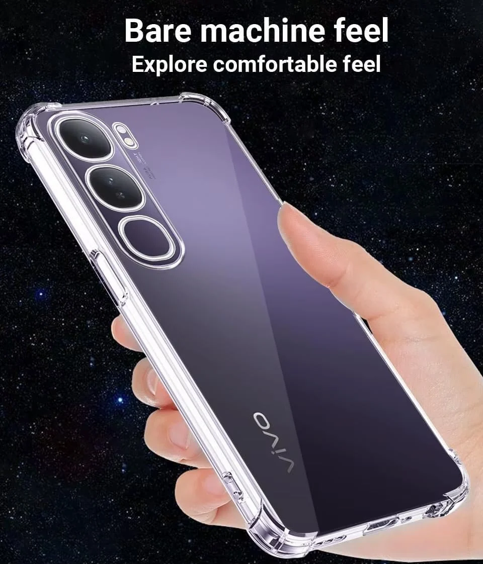 DL3 Mobilak Case Compatible with vivo v40 lite 4G, Cover Silicone Transparent TPU Gorilla Anti-shock Protector Camera Shockproof Corners - Clear