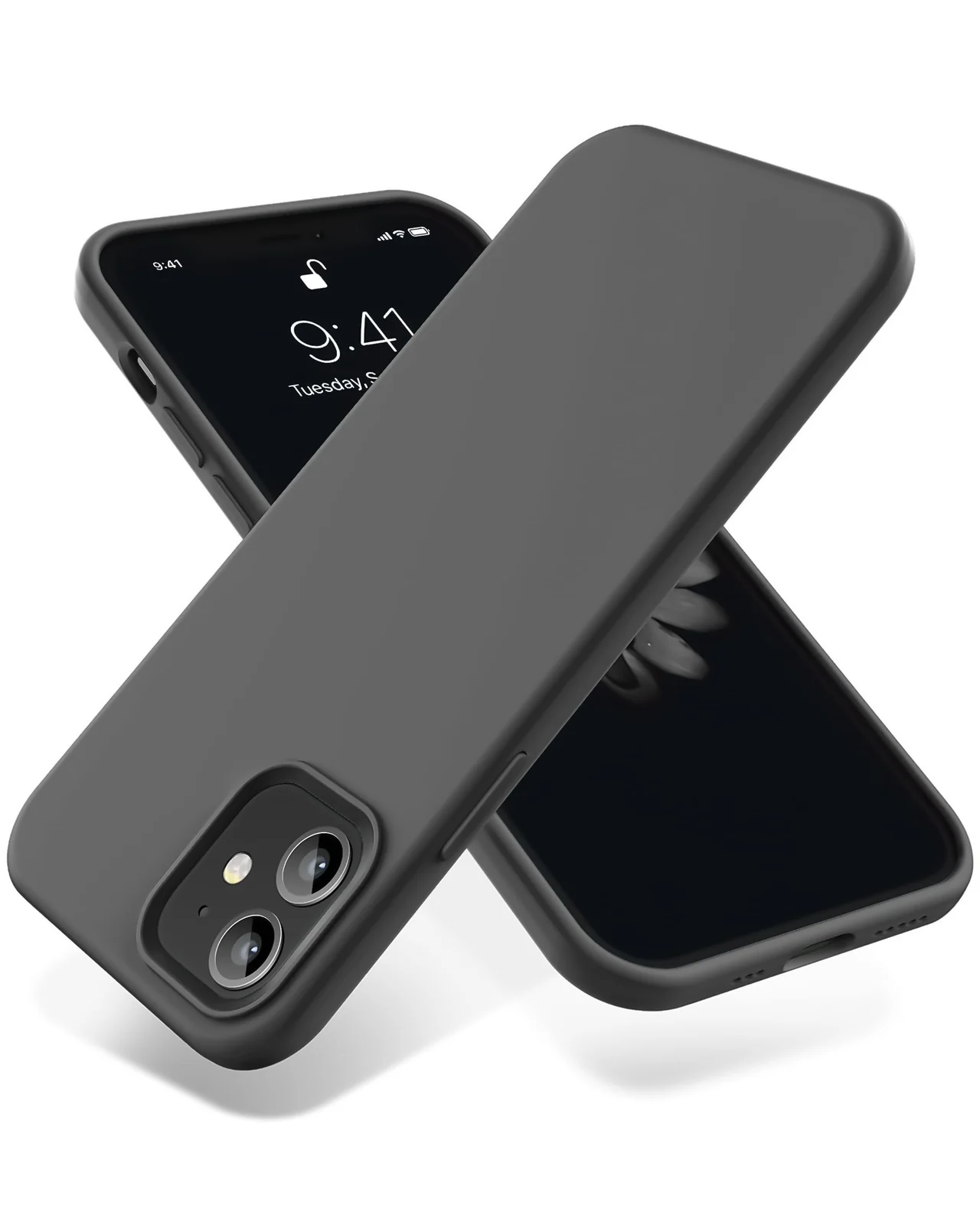 DL3 Mobilak Liquid Silicone Case for iPhone 11 (6.1 Inch), Shock-absorbing protection, Scratch-resistant surface, Soft microfiber lining - Gray