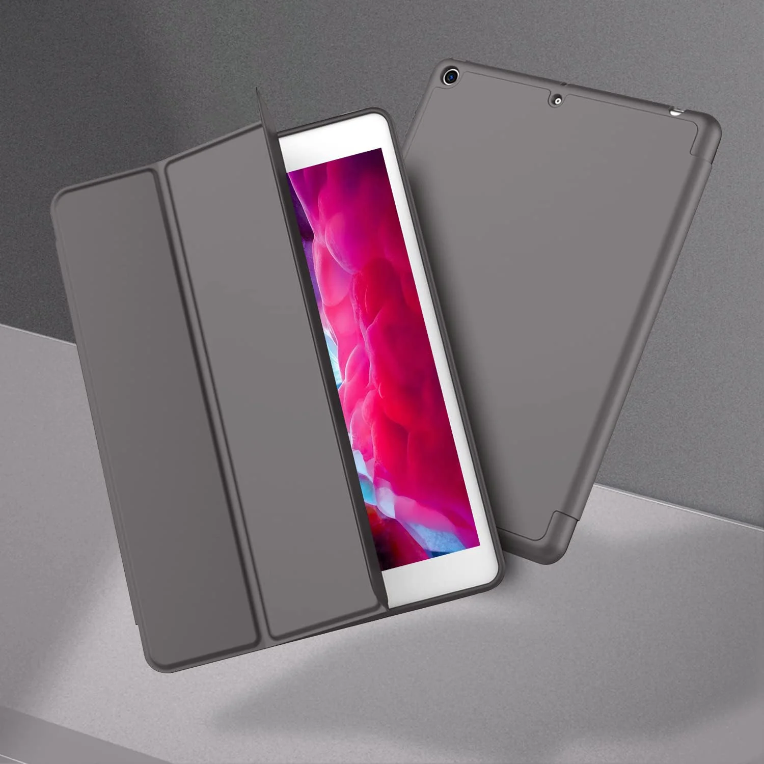 DL3 Mobilak Case For iPad 9.7-inch, (2018/2017), iPad Pro 9.7 Inch 2016, iPad Air 2nd/1st Smart Cover with Pencil Holder and Soft Silicone Back, Full Body Protection, Auto Wake/Sleep - Space Gray