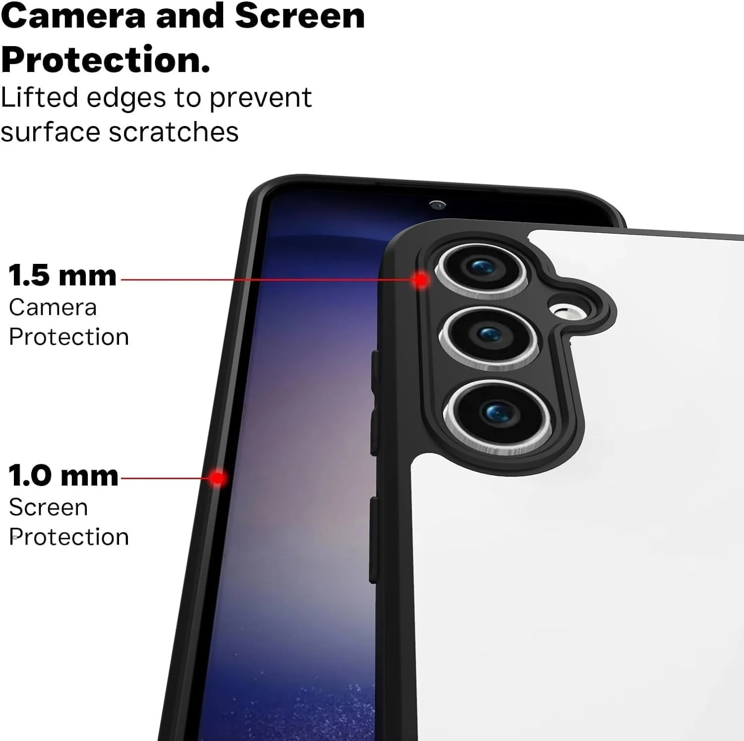 DL3 Mobilak Clear TPU Case for Samsung Galaxy A55 5G, Camera protection, Shock-absorbing protection, Scratch-resistant surface - Black