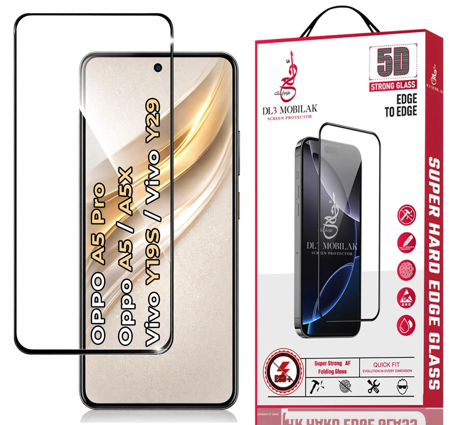 DL3 Mobilak for vivo Y21D / vivo Y31 5G 2025 Tempered Glass Screen Protector, 9H Hardness Anti-Scratch Tempered Glass flim, Case Friendly, Anti-Scratch - Clear