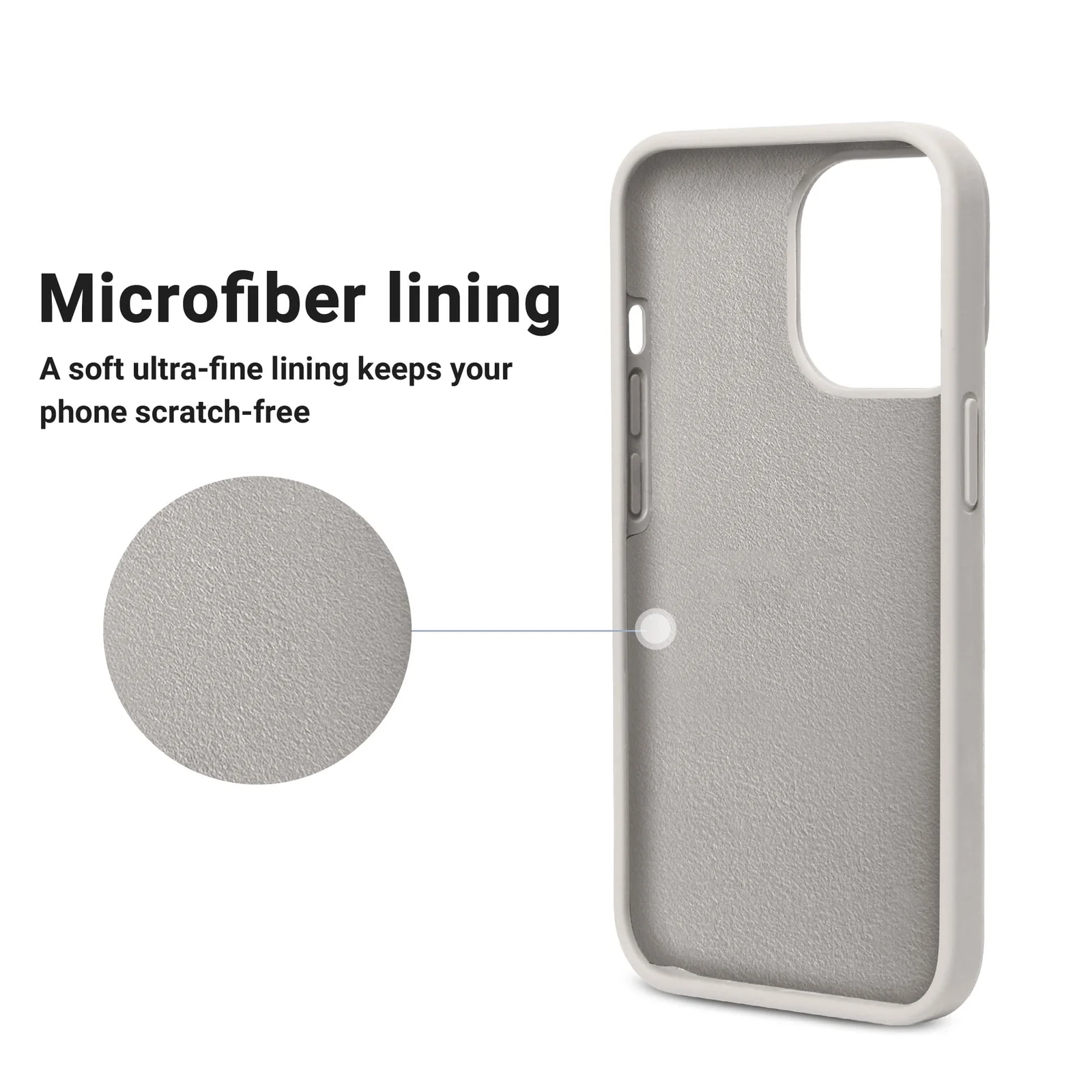 DL3 Mobilak Liquid Silicone Protective Case with Soft Microfiber Lining for iPhone 14 Pro Max (6.7 Inch) - Stone