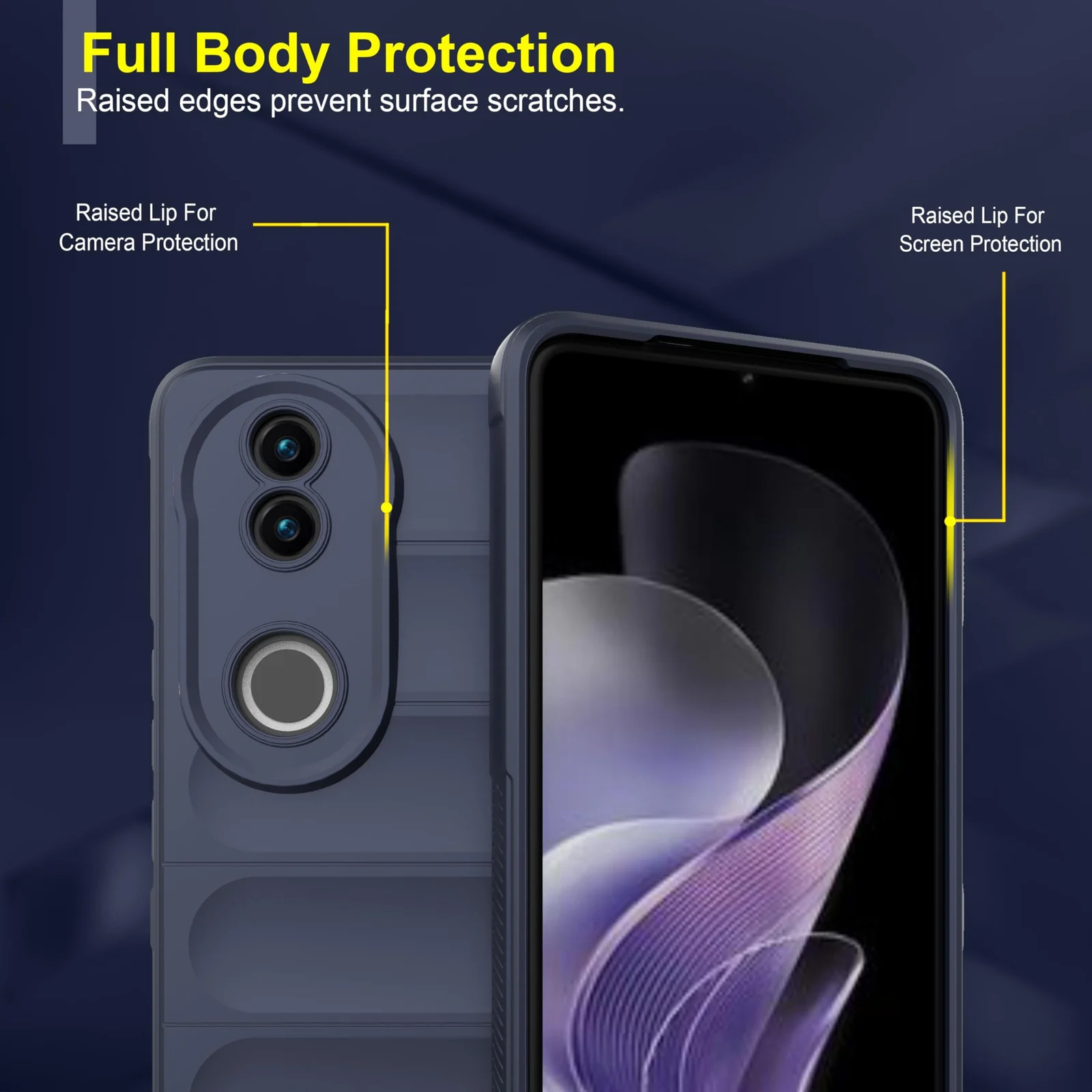 DL3 Mobilak Rugged Protective Case for vivo V50 5G / vivo V50E, Camera protection, Shock-absorbing protection, Non-slip grip - Blue