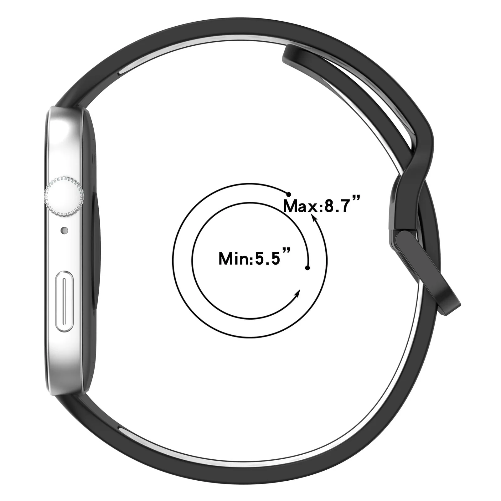 DL3 Mobilak Silicone Strap for Huawei Watch Fit 3, [Breathable] Soft Silicone Sport Wristband Bracelet Replacement Strap, Two-tone Strap, Adjustable Design, for Huawei Watch Fit3 - Black White