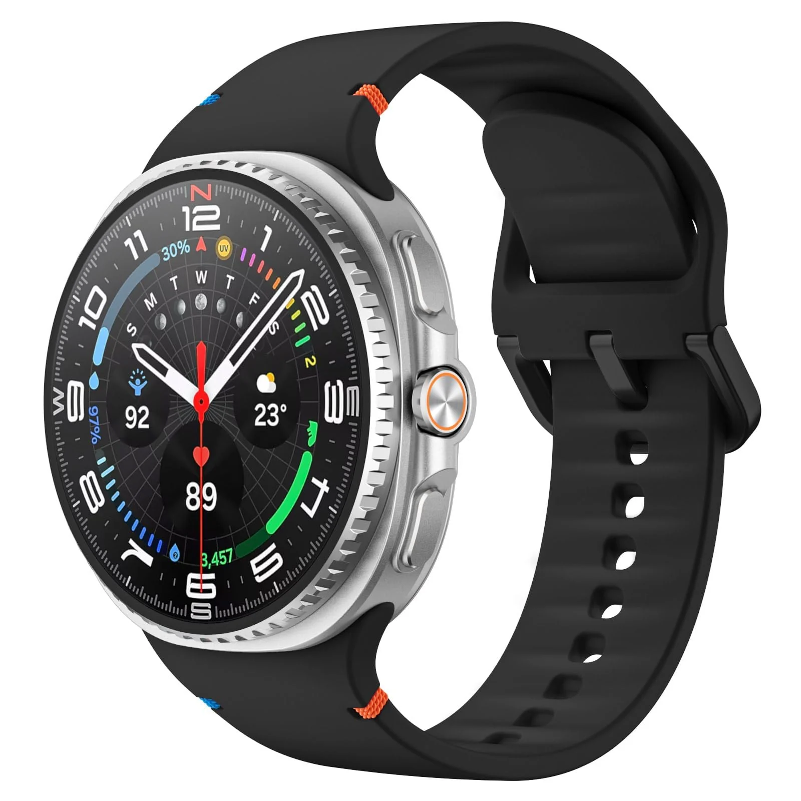 DL3 Mobilak Silicone Bands Compatible with Samsung Galaxy Watch 8 Band 40mm 44mm, Galaxy Watch 8 Classic Band 46mm, Waterproof Soft Wristband Sport Strap for Galaxy Watch 8 Bands 2025 Women Men - Black