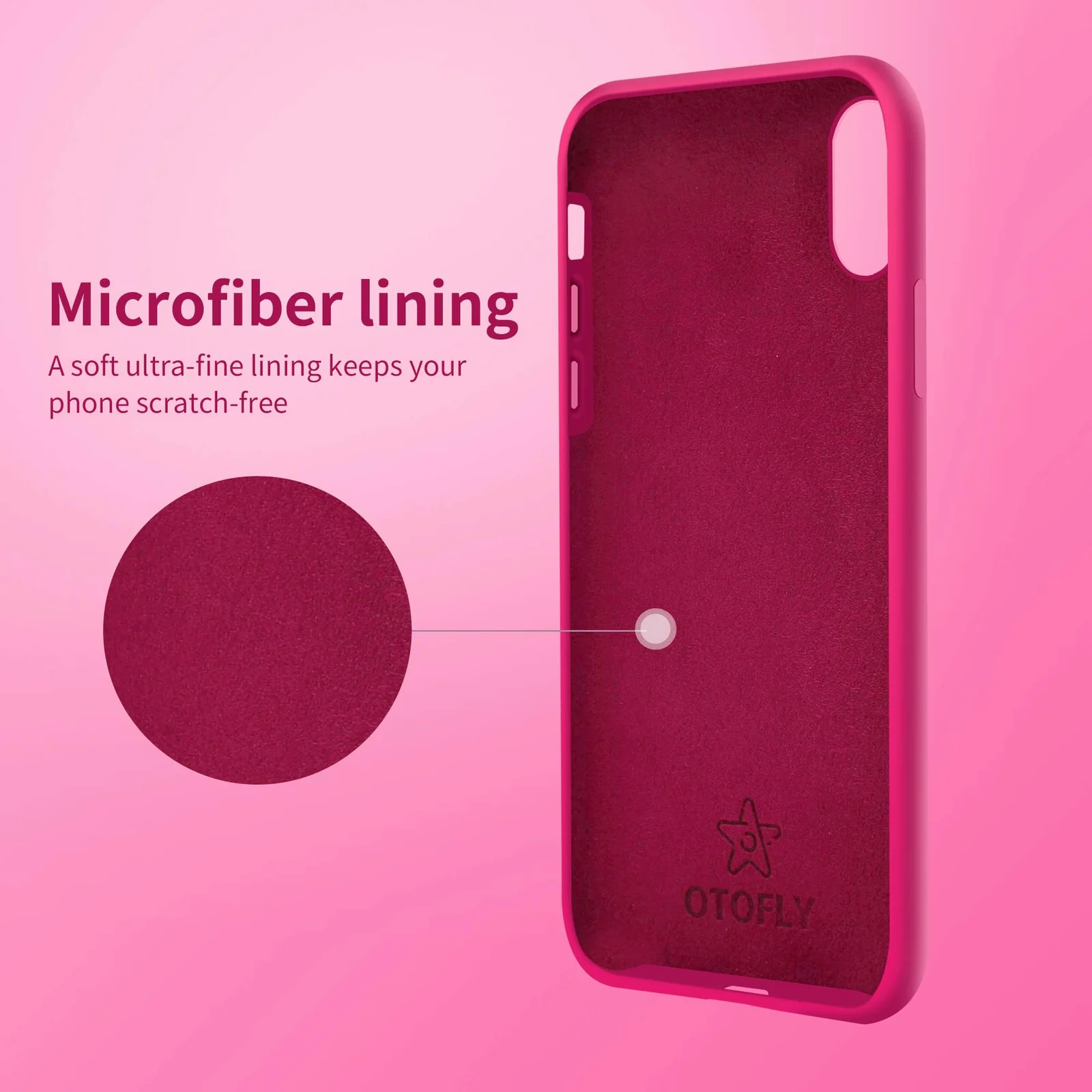 DL3 Mobilak Compatible with iPhone XR Case, Liquid Silicone Case, Full Body Protective Cover, Shockproof, Slim Phone Case, Anti-Scratch Soft Microfiber Lining - Neon Pink