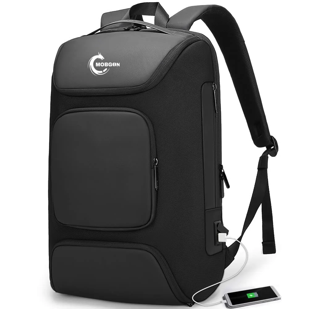 Mobigon Business Travelling Laptop Backpack, 17 Inch Laptop Bag Rucksack with USB Charging Port, Water-Resistant Bag Daypack for Work College Computer Men Women Backpack For MacBooks - Black
