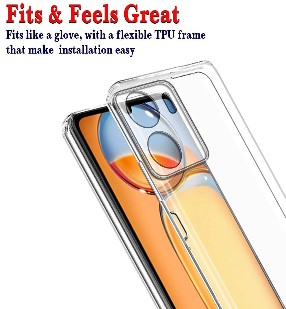 DL3 Mobilak Camera Protective Case Compatible with Xiaomi Redmi 13C 4G/Poco C65 Cover, Mobile Phone Case Thin Soft Silicone Anti-Yellow Protective Case - Clear