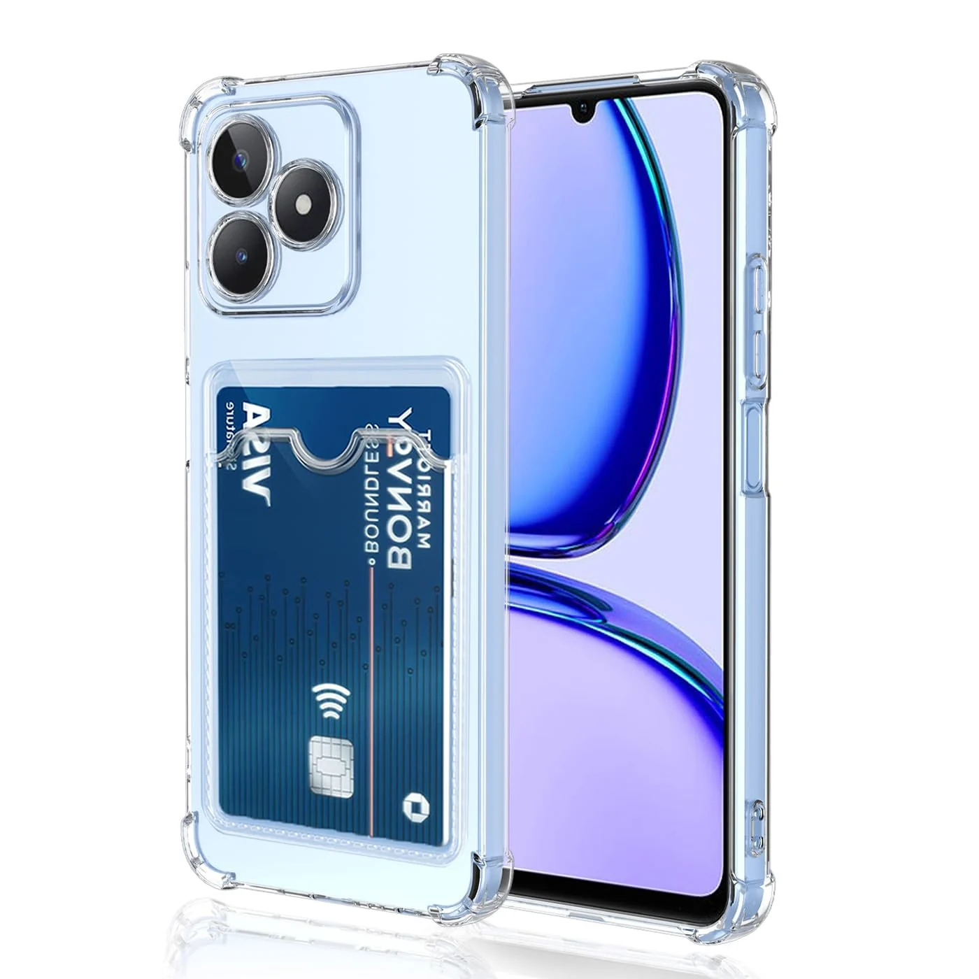 DL3 Mobilak Clear TPU Wallet Case with Card Slot and Camera Protection for realme C53 / realme Narzo N53 - Clear
