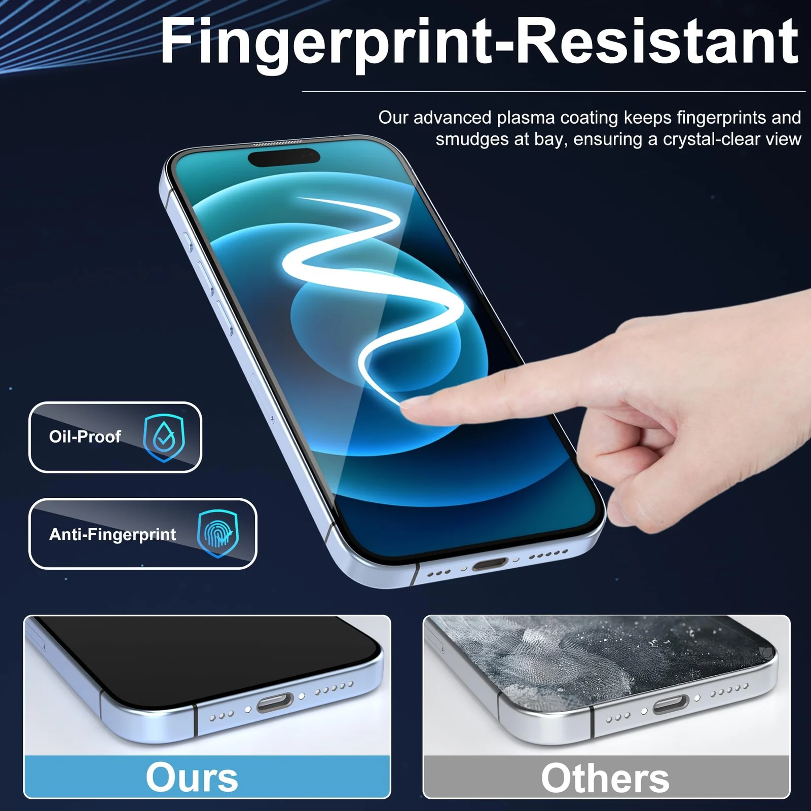 DL3 Mobilak Screen Protector for iPhone 15 Pro Max 6.7 inch, 9H Hardness Tempered Glass Film, Ultra HD Clear, No Bubbles, Built-in Dust Filter, with Easy Installation Frame - Black