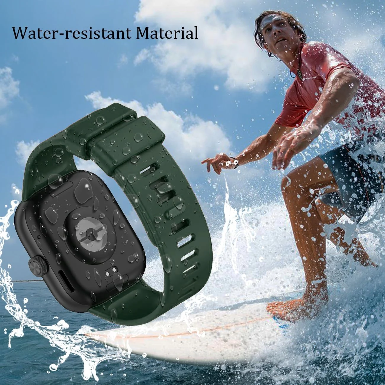 DL3 Mobilak Bracelet Compatible with Xiaomi Redmi Watch 6/5/4 / Xiaomi Smart Band 10 Pro/9 Pro/8 Pro, Soft TPU Replacement Strap Sports, Strap for Men and Women - Dark Green
