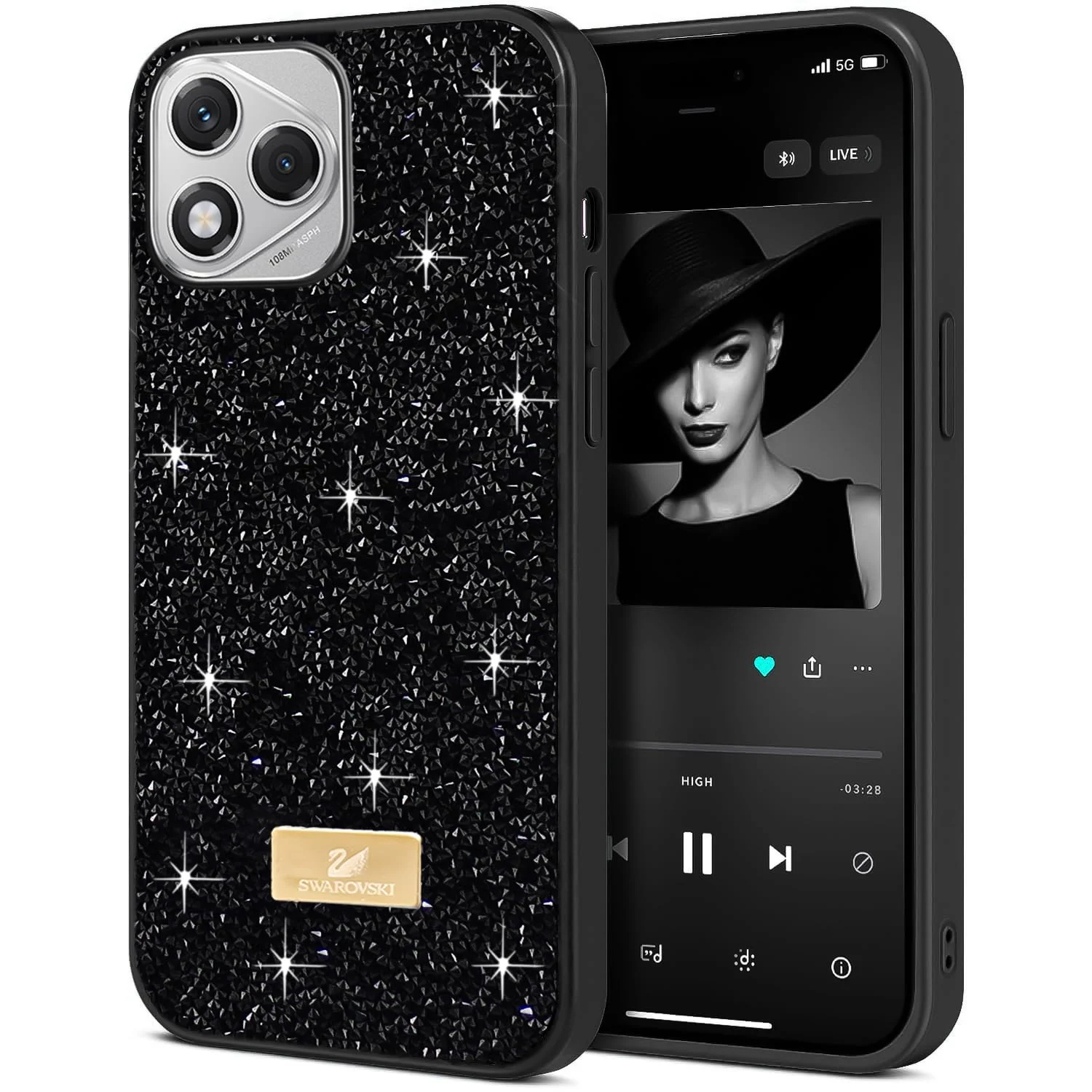 5.5 — DL3 Mobilak Glitter Rhinestone Protective Case for Honor 400 Lite 5G with Shockproof Design