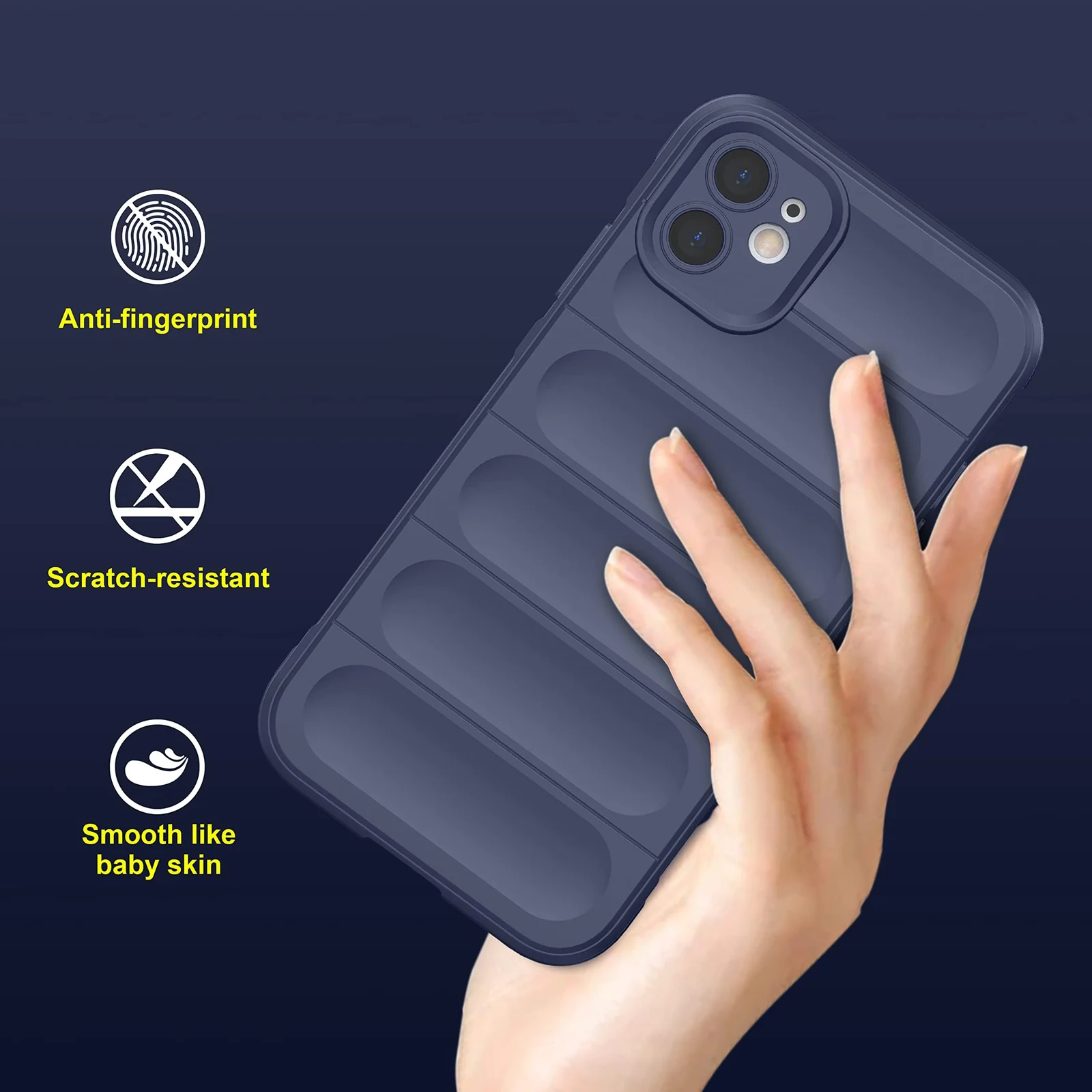 DL3 Mobilak Silicone Case for Apple iPhone 11 Heavy Duty Protective [Slim Fit] Shockproof Soft Flexible Protective Design Shock-Absorption TPU Cover With Camera Protection - Blue