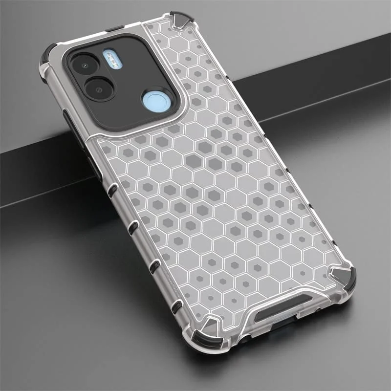 DL3 Mobilak Honeycomb Protective Case for Xiaomi Redmi A1 + A1 Plus, Shock-absorbing protection, Transparent design, Slim, lightweight profile - Clear