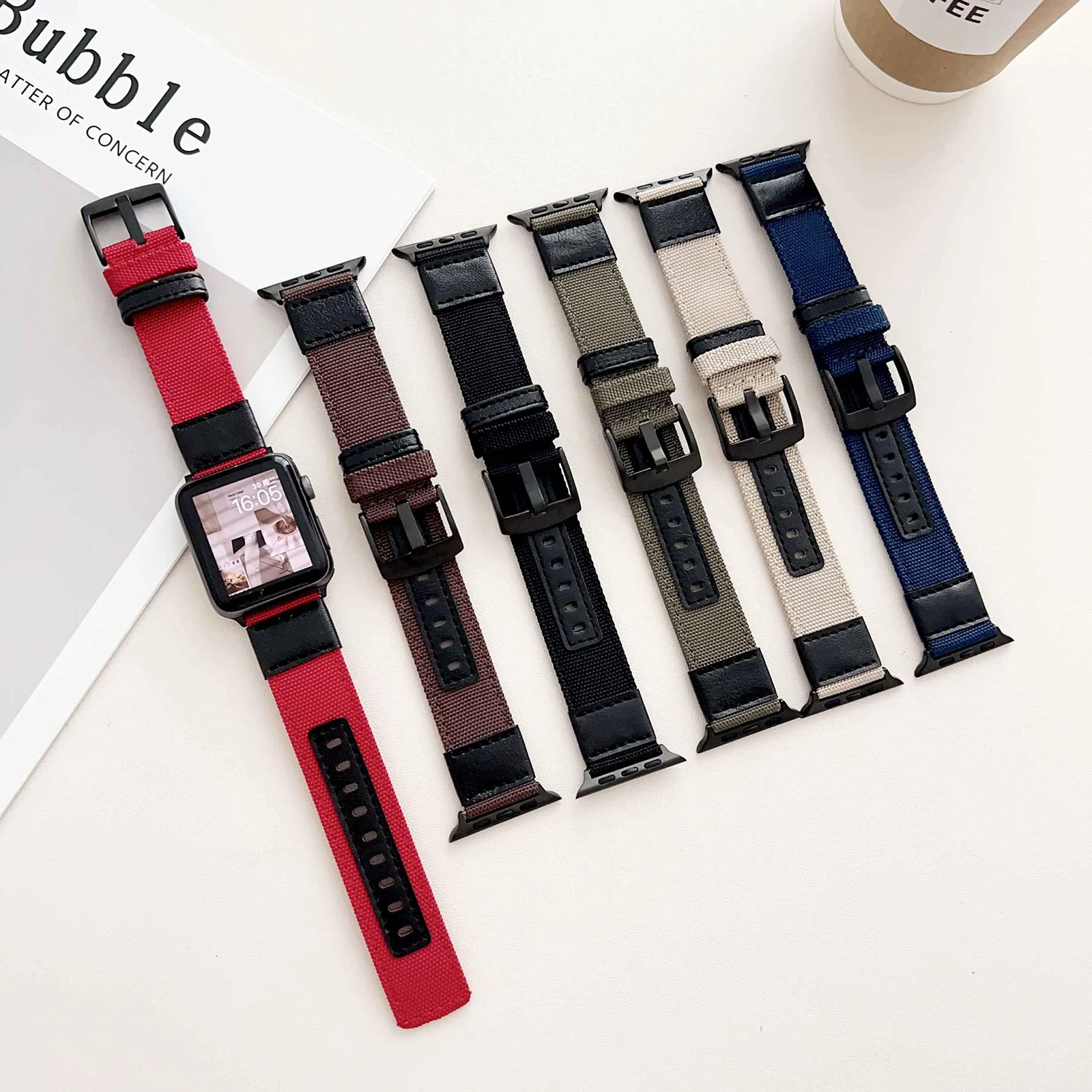 DL3 Mobilak Nylon Solo Loop Stretchy Straps For Apple Watch Band 49mm 45mm 44mm 42mm 41mm 40mm 38mm, Elastic Wristbands for iwatch Series 8 Ultra 7 6 5 4 3 2 1 Se (A. , 42MM/44MM/45MM/49MM) - A.Brown