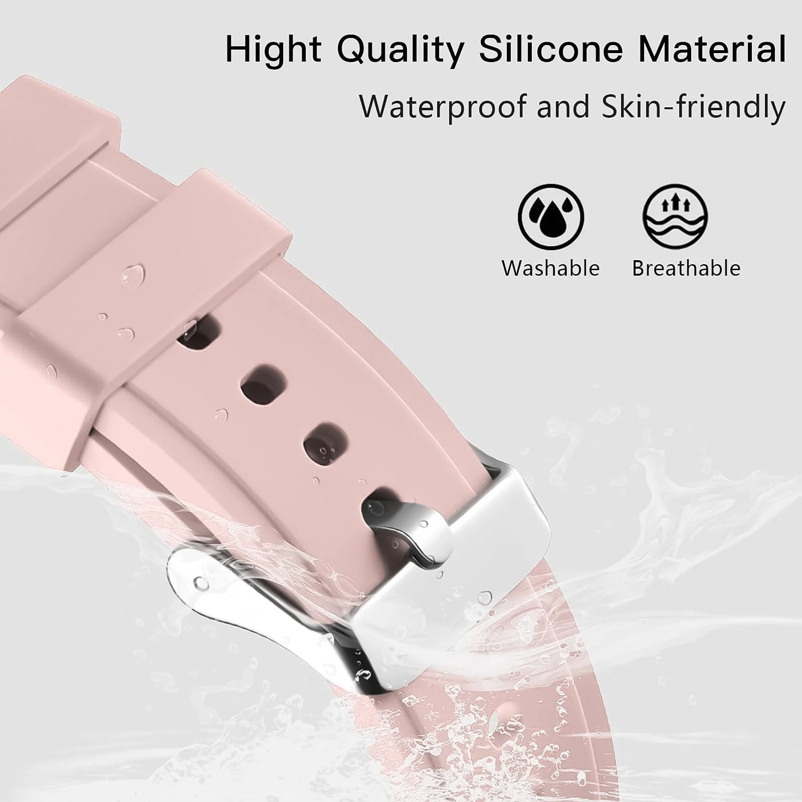 DL3 Mobilak No Gap Bands Compatible with Samsung Galaxy Watch 7 5 4 6 Band 44mm 40mm/Watch 5 Pro 45mm/Galaxy Watch 4 Classic 46mm 42mm Strap,20mm Quick Release Sport Replacement Bands for Women Men - Pink