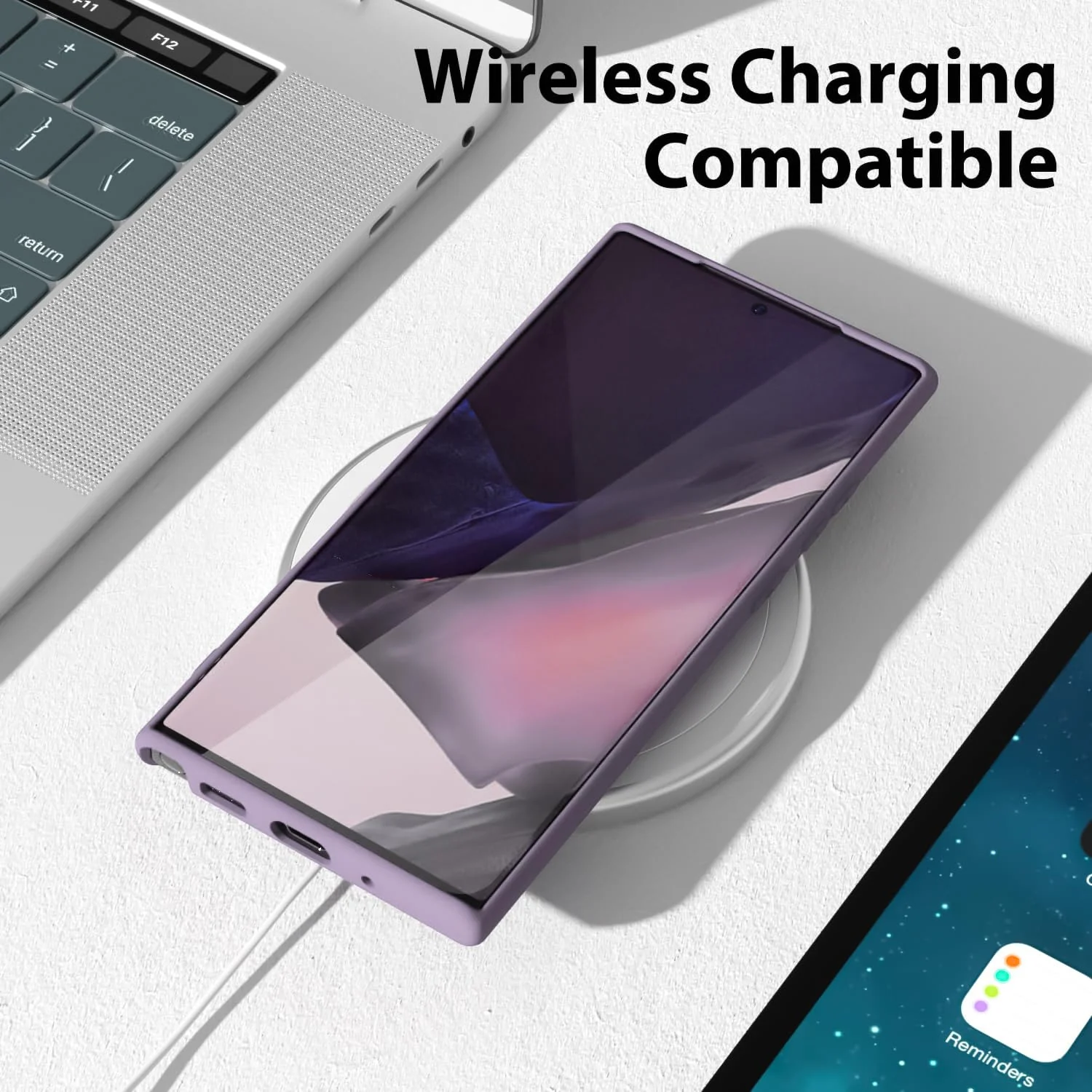 DL3 Mobilak Silicone Protective Case for Samsung Galaxy Note 20 Ultra, Shock-absorbing protection, Scratch-resistant surface, Soft microfiber lining - Lavender