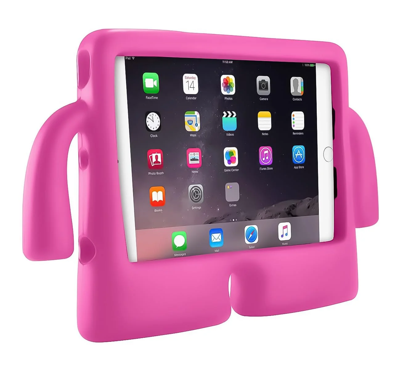 DL3 Mobilak Kids Case For iPad 6th/5th Generation (9.7 Inch, 2018/2017 Model), iPad Air 2 & 1st Case, iPad Pro 9.7 Case 2016 Case Shockproof Heavy Duty Cute Cover for Boys Girls - Hot Pink
