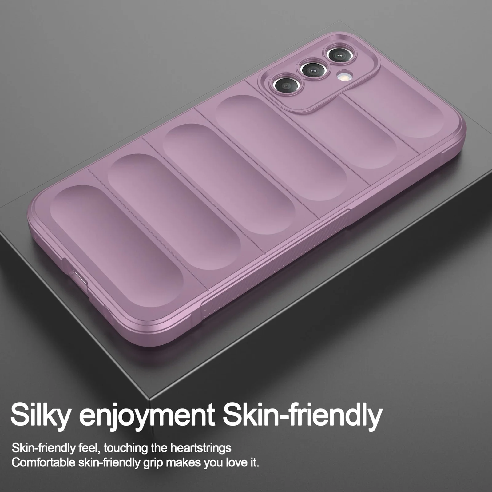 DL3 Mobilak Soft Silicone Protective Case for Samsung Galaxy A15 with Camera Protection and Shockproof Design - Purple