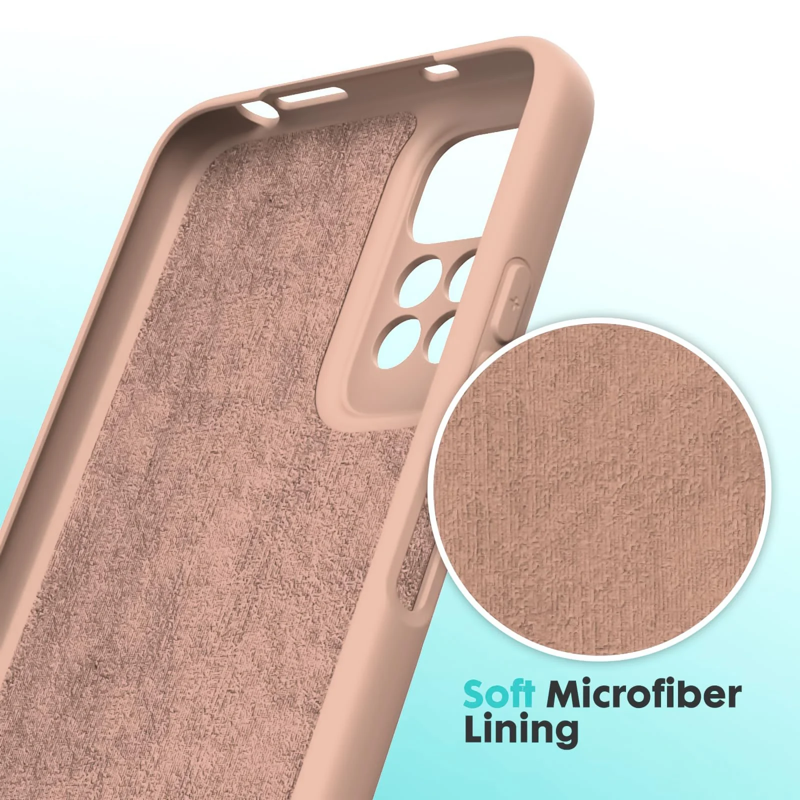 DL3 Mobilak Liquid Silicone Protective Case with Soft Microfiber Lining with Full Camera Protection for Xiaomi Redmi Note 12 Pro 4G / Redmi Note 11 Pro 4G&5G - Light Orange