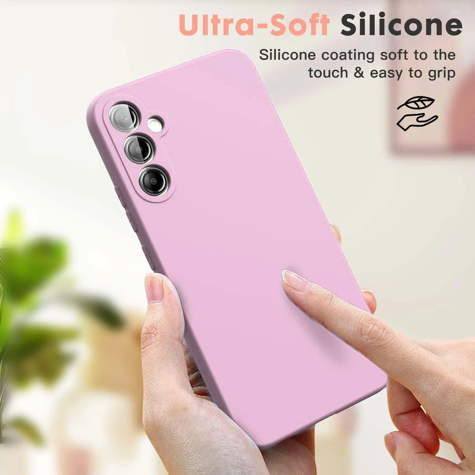 DL3 Mobilak Liquid Silicone Case for Samsung Galaxy S23 FE, Shock-absorbing protection, Scratch-resistant surface, Soft microfiber lining - Pink Sand