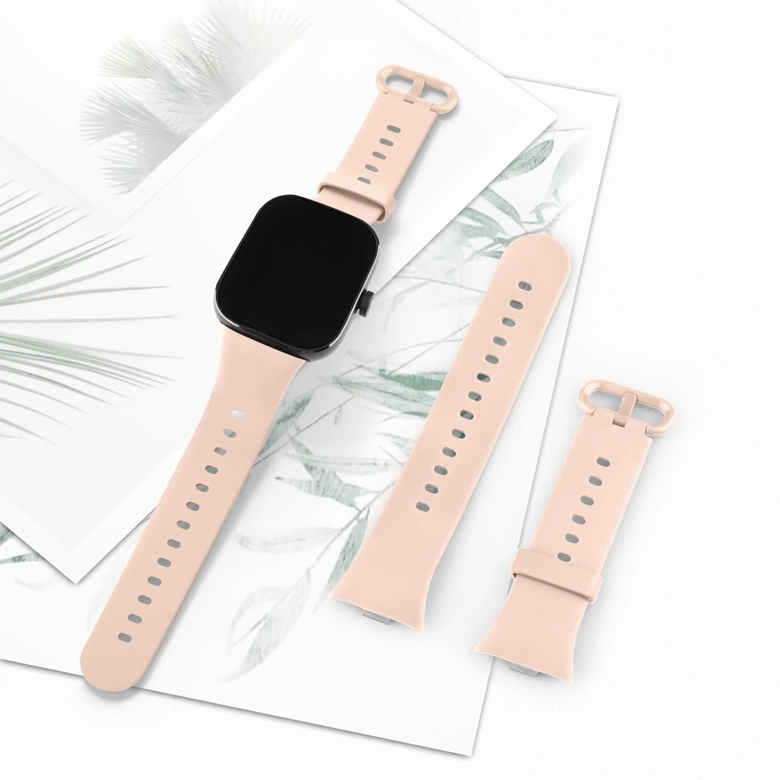 DL3 Mobilak Bracelet for Redmi Watch 4 / Redmi Watch 5 / Xiaomi Smart Band 8 Pro/Xiaomi Smart Band 9 Pro Wristbands for Men Women, Silicone Strap, Waterproof Sports Replacement Strap - Pink