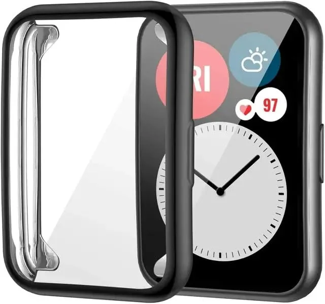 DL3 Mobilak Case Compatible withHuawei Watch Fit Case All-Around Screen Protector Watch Soft TPU Shockproof Cover Slim Guard Thin Bumper Shell Protector