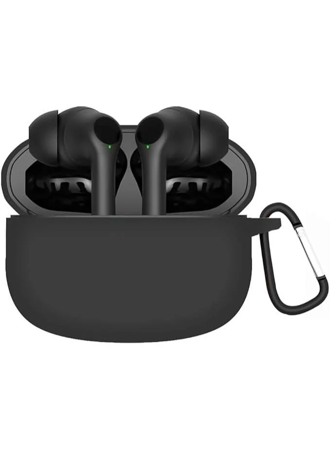 DL3 Mobilak Compatible with Oraimo SpaceBuds Z Case Cover, Soft Silicone Shockproof Protective Case Wireless Earbuds with Carabiner, Front LED Visible