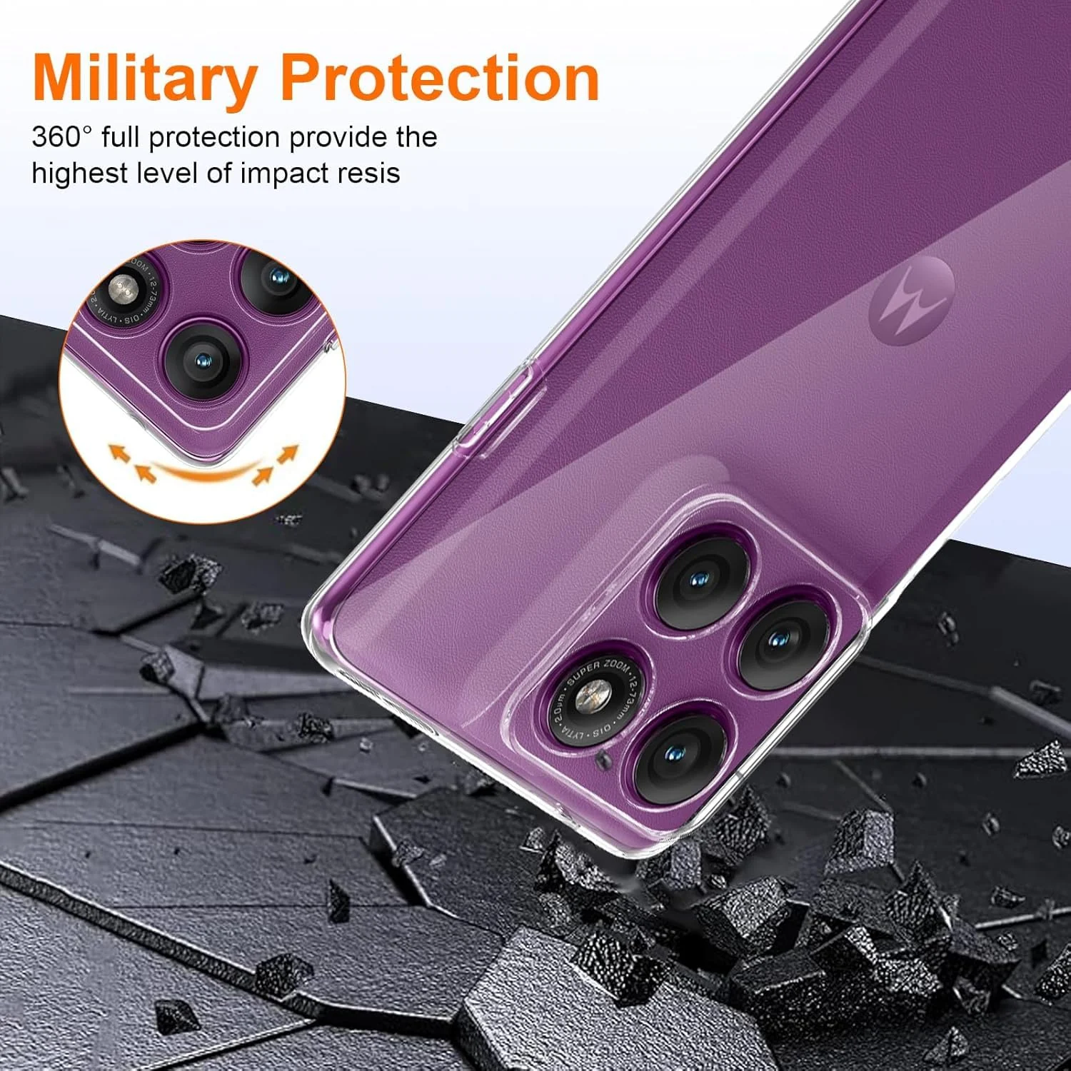 DL3 Mobilak Case Compatible with Motorola Moto Edge 60 Pro Case Crystal Soft TPU Gel Case Flexible Silicone Anti-Scratch TPU Cover - Clear