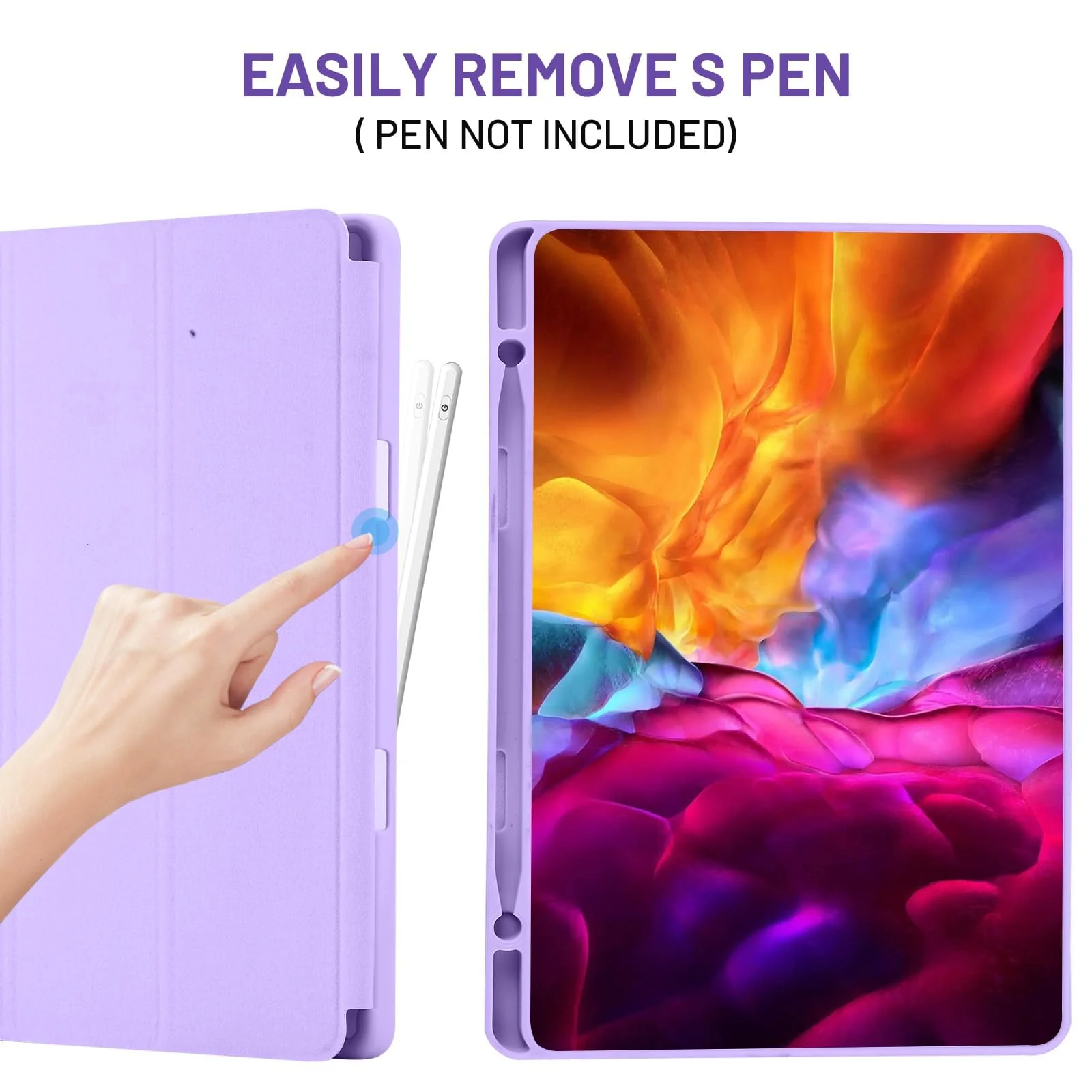 DL3 Mobilak Smart Case For Samsung Galaxy Tab S6 Lite 10.4 inch 2022 (SM-P613/P619) & 2020 (SM-P610/P615) with Pencil Holder, Soft TPU Smart Stand Back Cover Auto Wake/Sleep - Light Purple