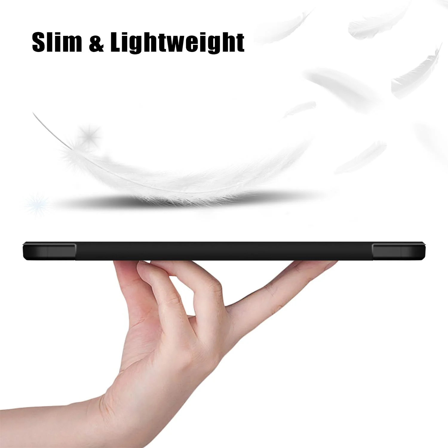 DL3 Mobilak Case for Xiaomi Pad 7 / Xiaomi Pad 7 Pro 2024 11.2 inch, Clear Shockproof Back Cover Built-in Pencil Holder, Auto Sleep/Wake - Black